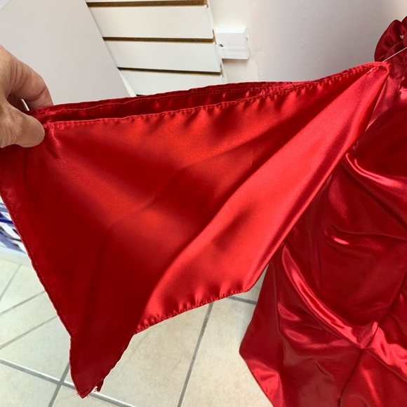 Size 10 Valentine Christmas Red FlowerGirl Pageant BallGown Dress & Scarf NWT - Picture 3 of 3